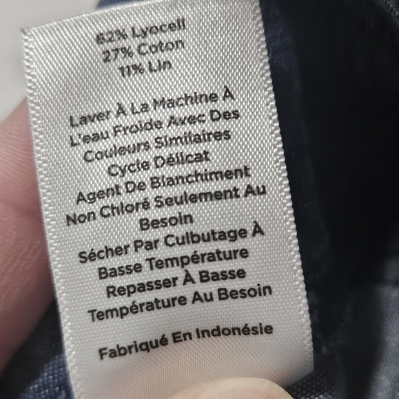 Talbots chambray pull on elastic waist high rise pants size 2P - Picture 11 of 12